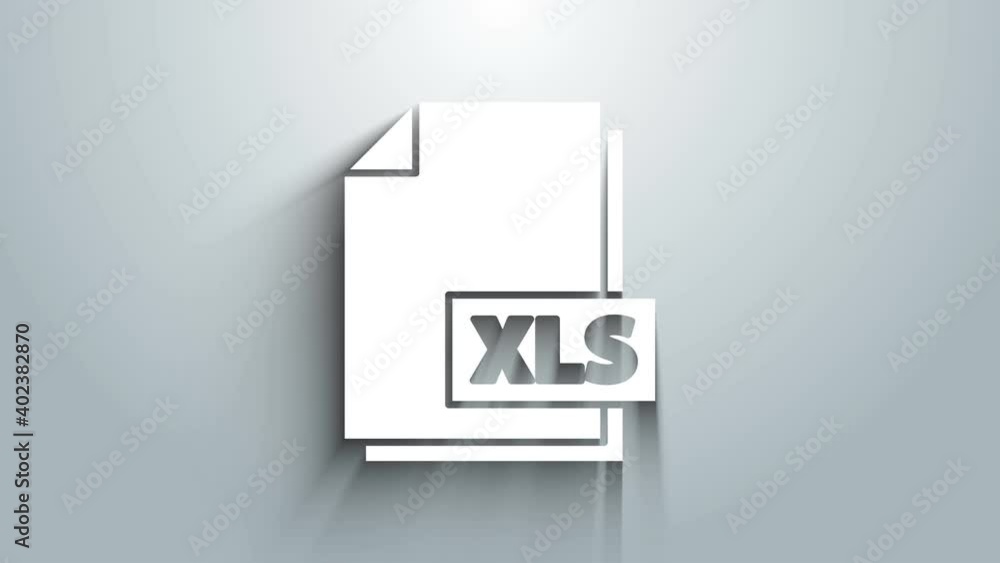 Poster white xls file document. download xls button icon isolated on grey background. excel file symbol. 4k