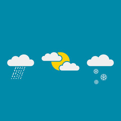 Weather forecast graphics. Cloud, snowflake, rain. Vector drawing
