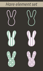Fototapeta premium Simple set bunny element scrapbook