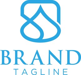 letter S logo with water drop combination