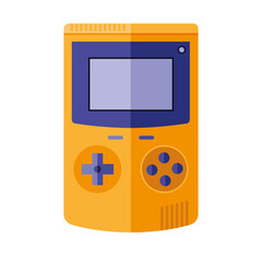 orange videogame console isolated vector design