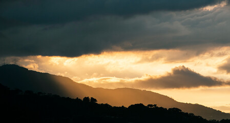 sunset in the mountains