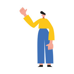 man cartoon saying hello vector design