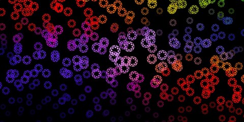 Dark blue, red vector backdrop with dots.