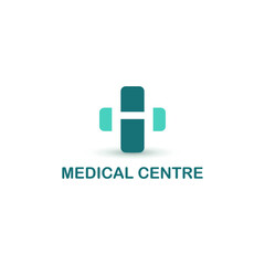 Obraz premium Initial letter H on medical cross icon for healthy, health care, and medicine logo design concept vector