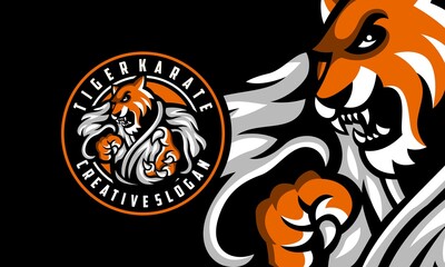 Tiger Karate Awesome Logo Design