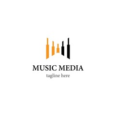 Music logo vector icon