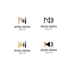 Music logo vector icon