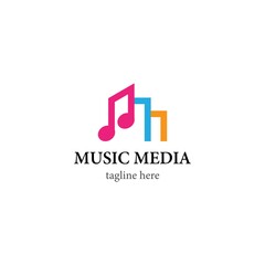 Music logo vector icon