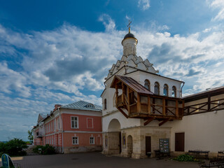 Fototapeta na wymiar Vedenskiy Vladychnyy Womens Monastery founded in 1360 in Serpukhov, Russia.