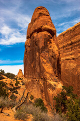 A monolithic red sandstone pillar