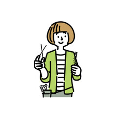 美容師として働く20代の女性