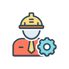 Fototapeta premium Color illustration icon for engineer