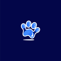 fun foot dog logo design