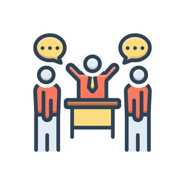 Color illustration icon for persuade