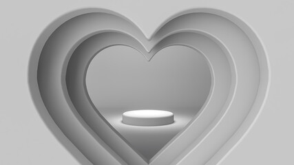 Background Hearts red. Valentine's Day background.  3D Illustration