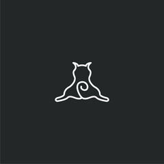 lazy dog logo design in line style