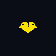 simple love bird logo design