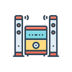 Color illustration icon for speaker