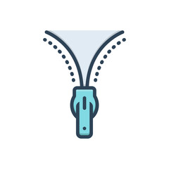 Color illustration icon for zipper © WEBTECHOPS