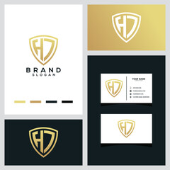 HJ letter shield logo concept designs