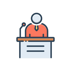 Color illustration icon for speak