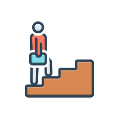 Color illustration icon for step