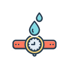 Color illustration icon for waterproof