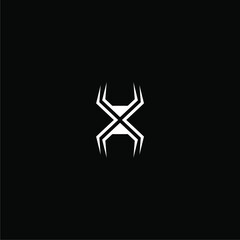 simple spider logo design with hourglass concept