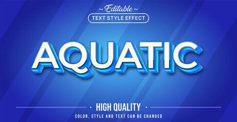 Fototapeta premium Editable text style effect - Aquatic text style theme.