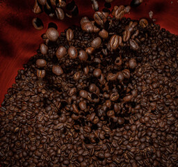 coffee beans on burlap