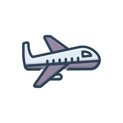 Color illustration icon for flight