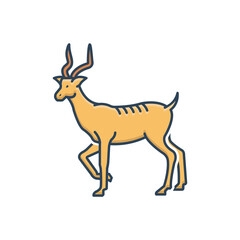 Color illustration icon for antelope