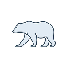 Color illustration icon for bear