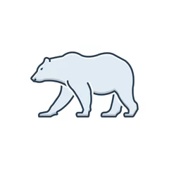 Foto op Canvas Color illustration icon for bear © WEBTECHOPS