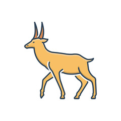 Color illustration icon for deer