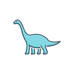 Color illustration icon for dinosaur