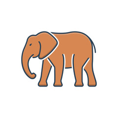 Color illustration icon for elephant