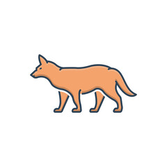 Color illustration icon for fox