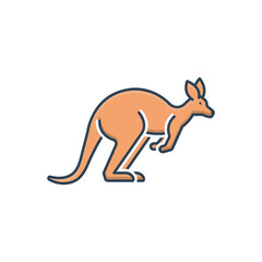 Color illustration icon for kangaroo