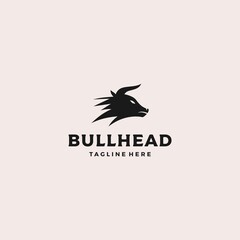 Strong head buffalo logo design vector illustration