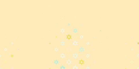 Light blue, yellow vector backdrop with virus symbols.