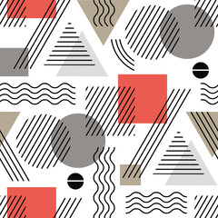 abstract geometric seamless pattern in the style of Memphis