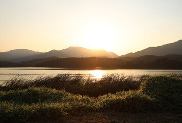 Evening view on the lake