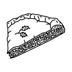 Flamiche Icon. Doodle Hand Drawn or Outline Icon Style