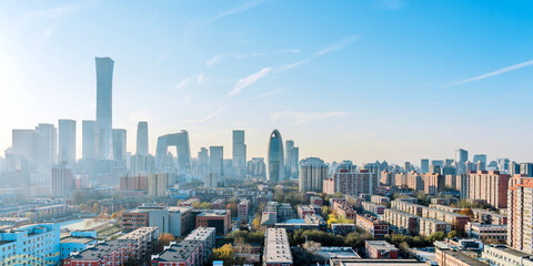 Sunny scenery of CBD complex in Beijing, China