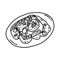 Oeufs en Meurette Icon. Doodle Hand Drawn or Outline Icon Style