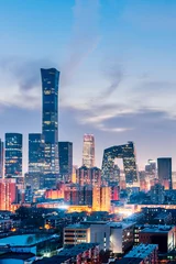 Foto op Plexiglas Peking Night view of CBD skyline in Beijing, China