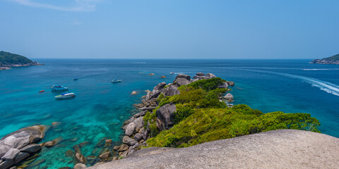 A view from the cliff on a Similan island in Thailand