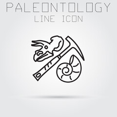 Stroke line icon of paleontology and geology. Premium quality color symbol collection.